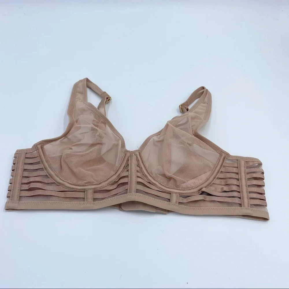 Victoria Secret Unlined Mesh Plunge Bra Sz 32B
